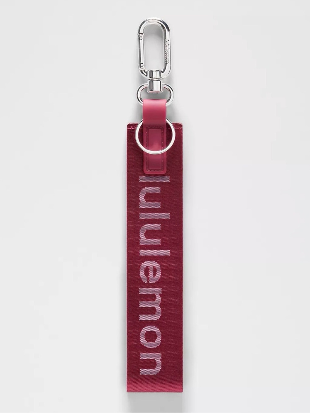 lululemon athletica Burgundy and Pink Logo Key Wrist Strap